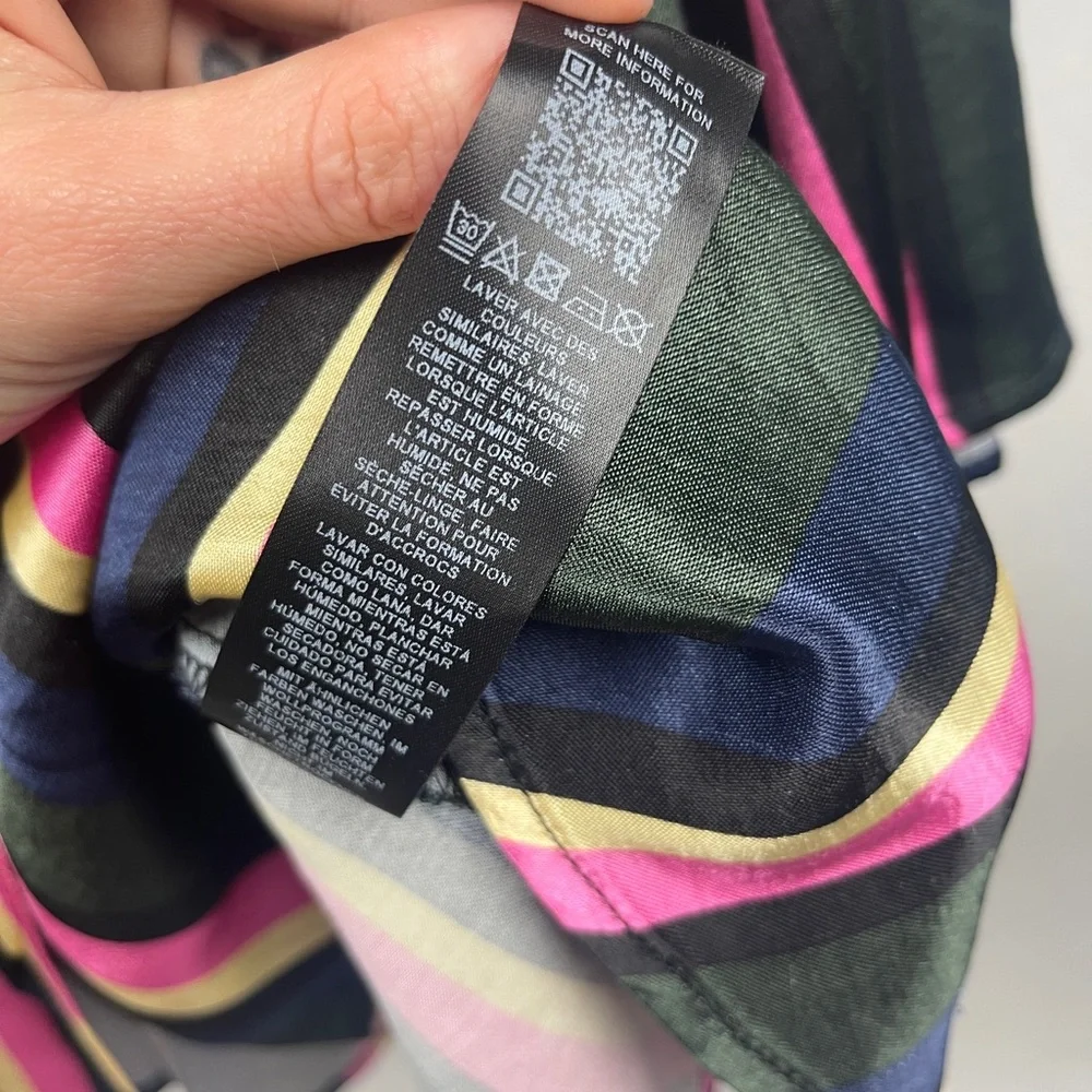 Top shop STRIPE PRINT MINI DRESS WITH TIE FRONT Size 8 (Medium) NWT - Picture 14 of 15